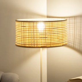 Brilagi - Lampă LED de podea CERIA, 1xE27/40W/230V, Ø 25 cm, bambus/alb