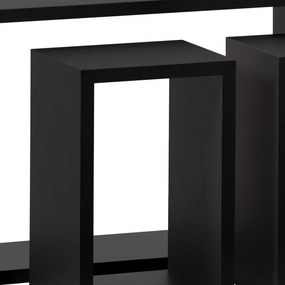 Set etajere de perete P-009, negru mat, 3 buc.