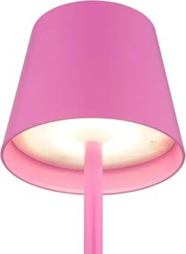 Globo 58488P-LED Lampă de masă VANNIE, reglabilă, cu control tactil, reîncărcabilă, pentru exterior, 3W/5V IP54 1800mAh roz