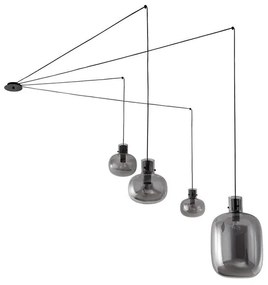 Lustra cu 4 pendule design modern CINZIA fumuriu
