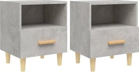 vidaXL Noptiere, 2 buc., gri beton, 40x35x47 cm