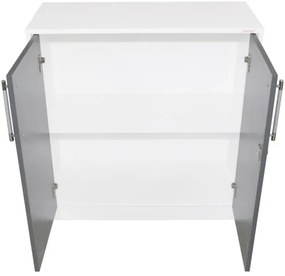 Office Alb/Gri Comoda Birou 2 usi