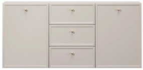 Comodă suspendată Lorini 150 cm cu sertare - cașmir / mânere aurii