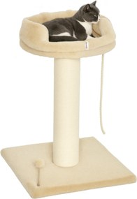 PawHut Copac Zgâriat pentru Pisici, Patut, Minge, Sfoară de Joacă, Plus și Sisal, 55x55x83cm, Beige | Aosom Romania