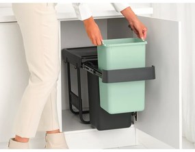 Coș de gunoi verde mentă/gri închis de reciclat/ încorporat din plastic 30 l Sort&amp;Go – Brabantia