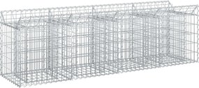 vidaXL Pat ridicat din gabion Argintiu 200 x 50 x 60 cm
