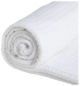 Cuvertură albă din bumbac reciclat 260x280 cm Honeycomb – Ixia