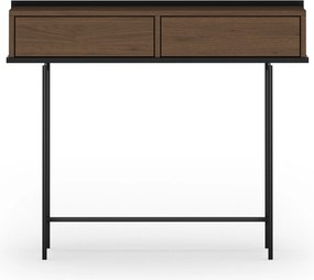 Masa toaletă Zenar 100 cm cu sertare - nuc elegant / negru