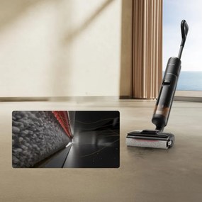 Aspirator vertical si mop Dreame H12 Pro FlexReach HHR44A, 400 W, 18 000 Pa, 50 min, 4 moduri, Curatare umeda pana la 90°C, Autocuratare si autosuscare, Ecran LED, Negru