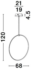Lustra LED dimabila design modern decorativ Ring 68cm