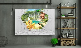 Tablouri Canvas - Copii - 3d unicorn si maimuta