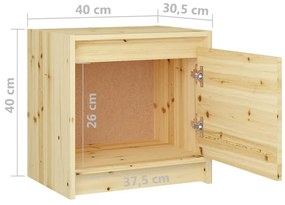Noptiere, 2 buc., 40x30,5x40 cm, lemn masiv de brad 2, Lemn deschis