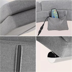 Șezlong LONDON cu funcție de masaj și încălzire, 186×55×89cm, gri Casaria