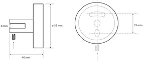 SAPHO XR009 Suporturi rotunde pentru rafturi dinsticlă X-Round 8 mm, argintiu