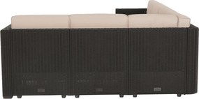Set de grădină din rattan, 3 piese, maro/bej, RODEN