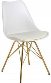 Set de 4 scaune Scandinavia alb/ auriu