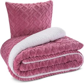 decoDoma Set matlasat cu blăniţă INVERNO, culoare mure