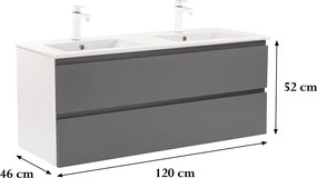 Vario Pull 120 dulap de bază cu chiuvetă alb-antracit