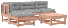 3186044 vidaXL Set mobilier de grădină cu perne, 5 piese, lemn masiv douglas