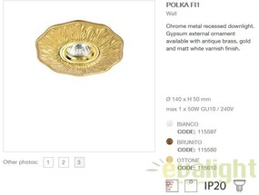 Spot incastrabil cu ornament din ghips, POLKA FI1 115610 OTTONE