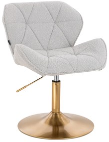 HR111N Scaun Gri Boucle cu Bază Aurie