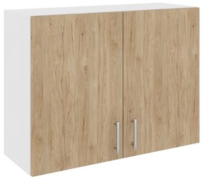 Corp Superior Karo, 2 Usi, Lemn Natural/Alb, 80 x 30 x 60 cm