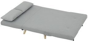 HOMCOM Canapea extensibilă Relaxsofa Sofa, inclusiv 2 perne, aspect de catifea, 130 x 78 x 79 cm, Gri deschis | Aosom Romania