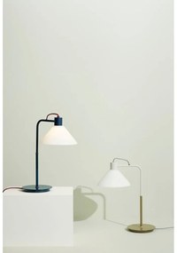 Veioză albă cu abajur din sticlă (înălțime 44 cm) Spot – Hübsch