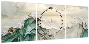 Tablou - Abstracție Marină 3D (cu ceas) (90x30 cm)