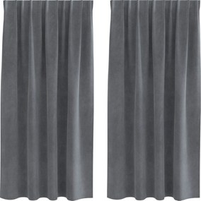 vidaXL Perdele opace 2 pcs Gri deschis 140 x 175 cm Catifea