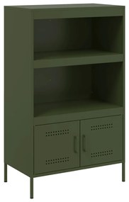 842974 vidaXL Dulap înalt, verde măsliniu, 68x39x113 cm, oțel