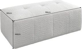 Taburetele/ Suport pentru picioare ROYAL 120cm boucle gri