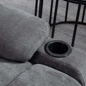 HOMCOM Scaun de relaxare cu suport pentru picioare, scaun de așezare, drehbar, până la 150 kg, cadru din oțel, 88x96x108cm, Gri inchis | Aosom Romania