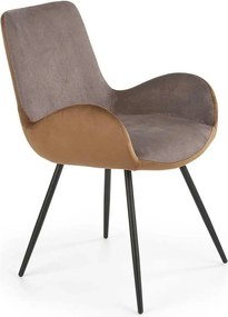 Scaun tapitat K392, gri/maro, 53x60x82 cm