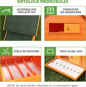 PawHut Coteț pentru Găini de Grădină din lemn de Brad, lemn verde, 160x98.5x107cm | Aosom Romania