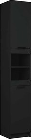 vidaXL Dulap de baie, negru, 32x34x188,5 cm, lemn prelucrat