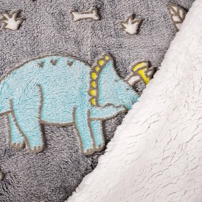 Pătură fosforescentă din imitație lână 4Home Dino, 150 x 200 cm
