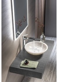 Sapho - Lavoar pe blat BLOK Ø 40 cm marmură/alb