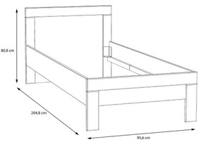 Pat pentru o persoană SNOWIE 90 x 200 cm, alb