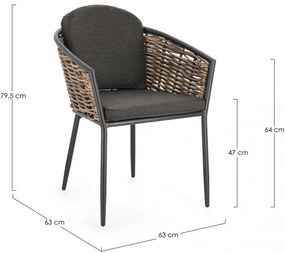 Scaun cu perne detasabile, antracit, Maribela, Bizzotto