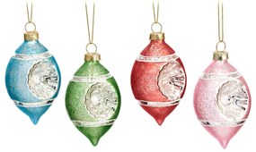 Ornamente de Crăciun lucrate manual 4 buc. din sticlă ø 5,5 cm Vintage – Sass &amp; Belle