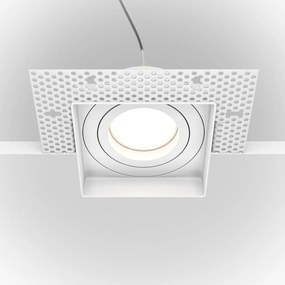 Spot incastrabil directionabil design tehnic Atom alb 13x13cm