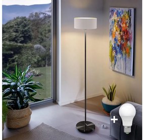 Lampă LED de podea TUNJA 1xE27/20W/230V Ø 30 cm negru/alb