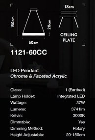 Lustra LED suspendata design modern Belle D-60cm