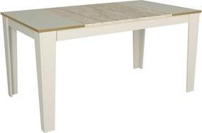 Masa VEYRON, crem/bej cu efect de marmura, PAL melaminat, 145x85x76 cm