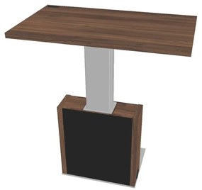 Masă de conferință reglabilă Verno+ S 120 x 70 cm, nuc / negru