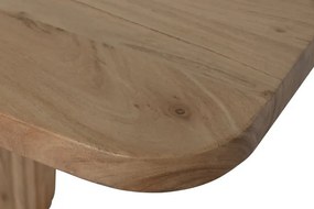 Masă dining din lemn de acacia, natur, 10 locuri, cu picior central, 76 x 200 x 100 cm, „Brindle”