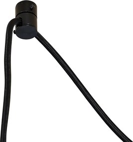 Lampă suspendată neagră cu abajur crocodil și interior auriu 35cm 3 lumini - Cava