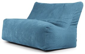 Fotoliu bean bag albastru cu tapițerie din catifea reiată Sofa Seat Lounge – SLOWDOWN