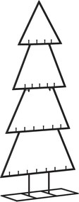 vidaXL Brad de Crăciun din metal pentru decor, negru, 125 cm